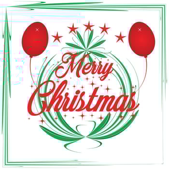 Christmas greeting card with Calligraphic Season Wishes. Christmas Tree Decorations, Pine Branches. vector