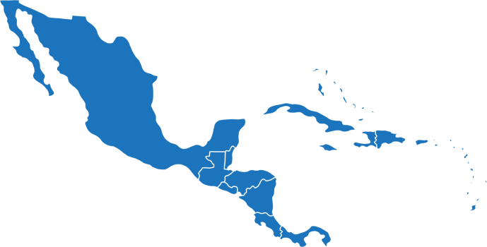 doodle freehand drawing of central america map. png