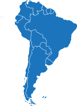 doodle freehand drawing of south america map. png
