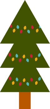 Christmas tree in lights. vector