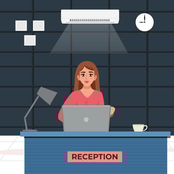 company receptionist illustration vector