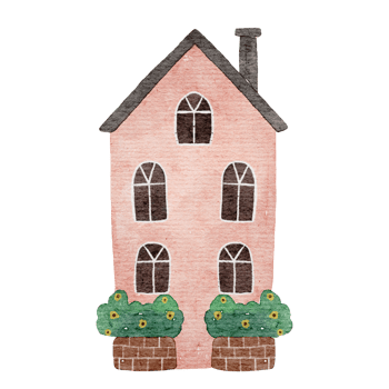 house watercolor illustration png