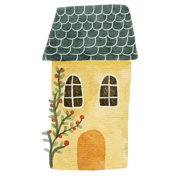 house watercolor illustration png