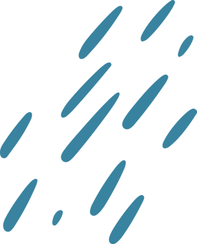 Cute raindrops Illustration for design element png