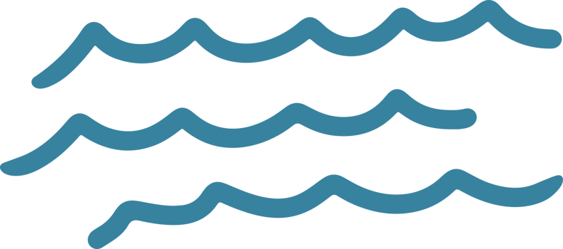 Cute waves Illustration for design element png