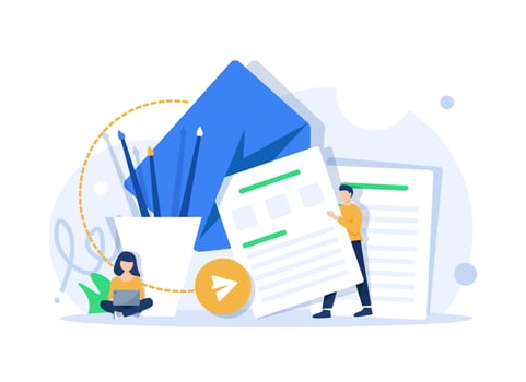 Email and messaging,Email marketing campaign,Working process, New email message,flat design icon vector illustration