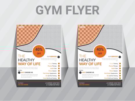 Gym fitness flyer design template. vector sports flyer design layout.