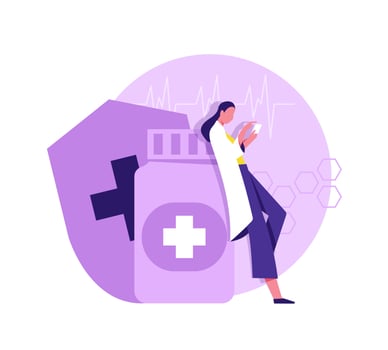 Medical landing page. Online clinical consult with diverse doctors. Healthcare vector concept. Medical doctor, clinic consultation webpage, medicine hospital illustration