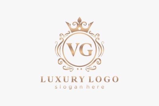 Initial VG Letter Royal Luxury Logo template in vector art for Restaurant, Royalty, Boutique, Cafe, Hotel, Heraldic, Jewelry, Fashion and other vector illustration.