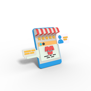 3d illustration of good rating online shop png