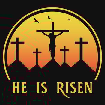 He is risen jesus tshirt design vector