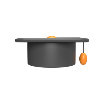 graduation hat. 3d render illustration png