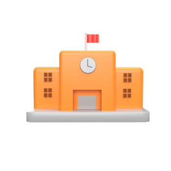 School building. 3d render illustration png