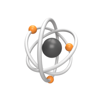 Structure atom. 3d render illustration png