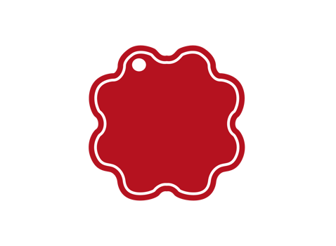Red Blank Label with white outline png