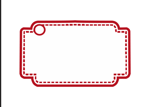 White Blank Label with Red outline png