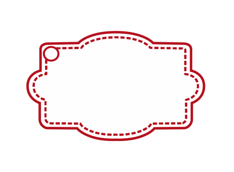 White Blank Label with Red outline png