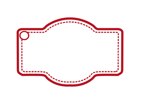 White Blank Label with Red outline png