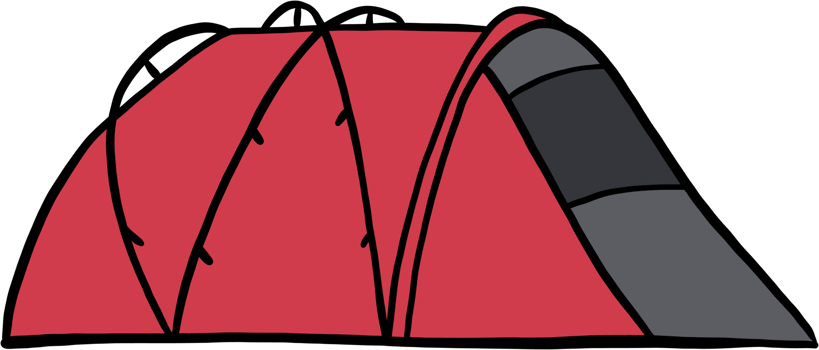 camping tent outline doodle drawing on white background. png