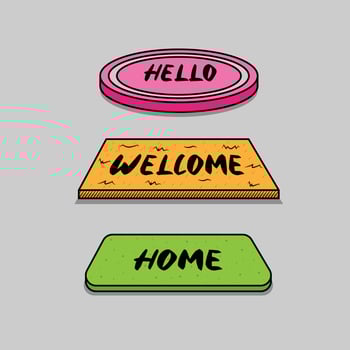 The Illustration of doormats vector