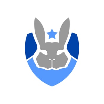 illustration of a bunny head and in a shield shape. for any business related to pet, bunny, rabbit vector