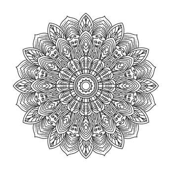 mandala Coloring book. wallpaper design, tile pattern, shirt, greeting card, sticker, lace pattern and tattoo. decoration for interior design. Vector ethnic oriental circle ornament. white background