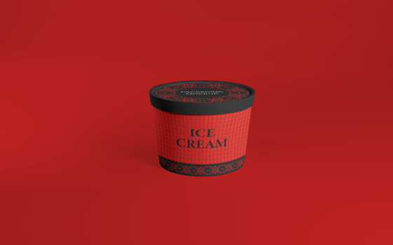 Ice cream Jar Packaging Mockup psd