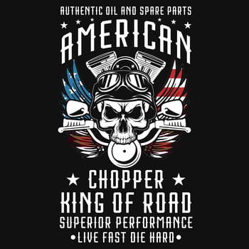 American motorcycle rider tshirt design vector