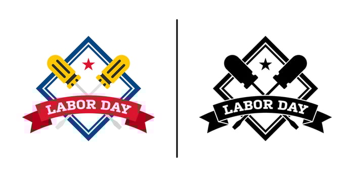 Happy Labor Day banner isolated on white background vector