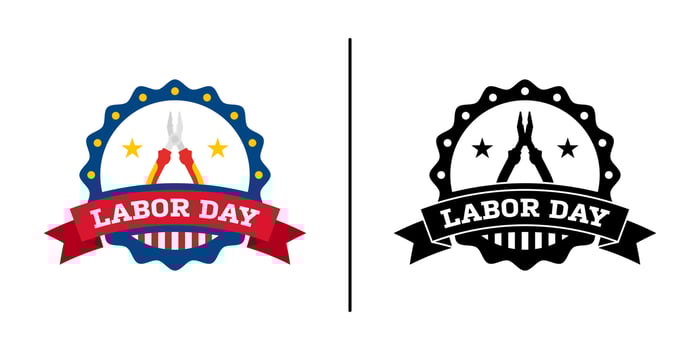 Happy Labor Day banner isolated on white background vector