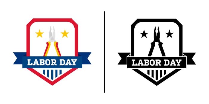Happy Labor Day banner isolated on white background vector