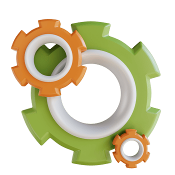 3D illustration business gear settings png