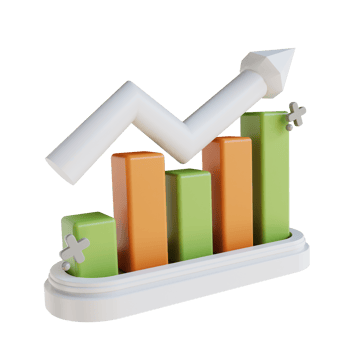 3D illustration business graph up png