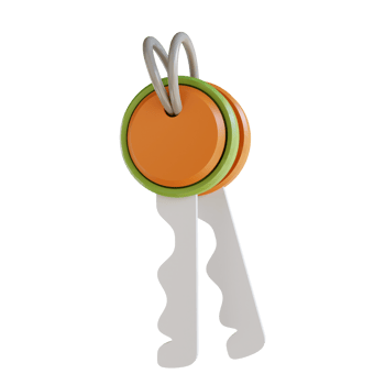 3D illustration business key png
