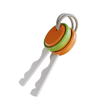 3D illustration business key png