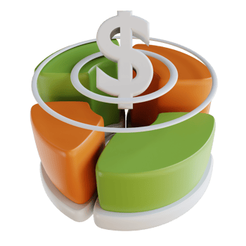 3D illustration business pie chart png