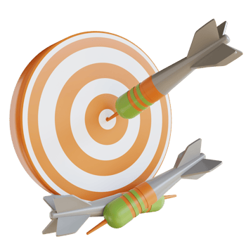 3D illustration business targets png