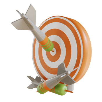 3D illustration business targets png