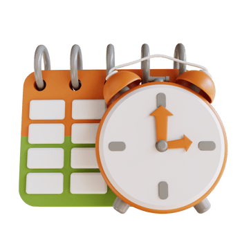 3D illustration business time and calendar png