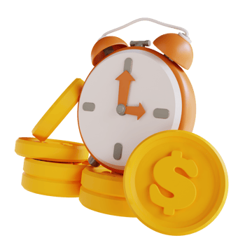 3D illustration business time is money png