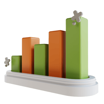3D illustration graph up png