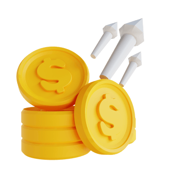 3D illustration money graph up png