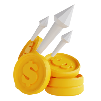 3D illustration money graph up png