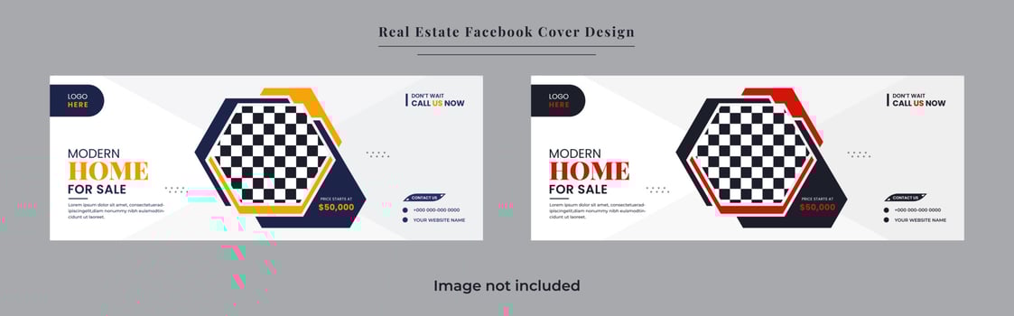 Real estate home and property sale social media cover banner design vector