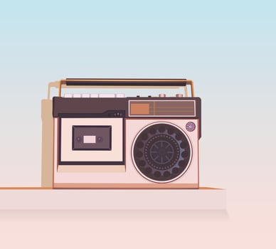Vintage cassette logo design for retro music store design. Typographic labels, stickers, logos and badges. vector