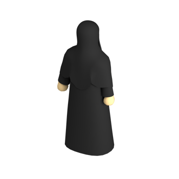 3d icon niqab female muslim back view png