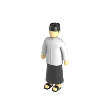 kid traditional muslim outfit front view 3d icon png