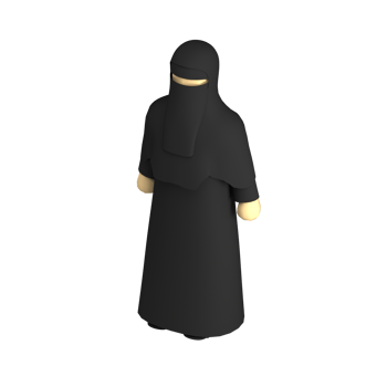 3d icon niqab female muslim front view png