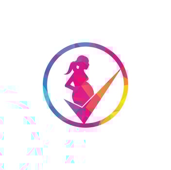 Check pregnancy logo design. Pregnant Logo Symbol Template Design Vector. vector