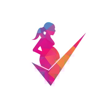 Check pregnancy logo design. Pregnant Logo Symbol Template Design Vector. vector